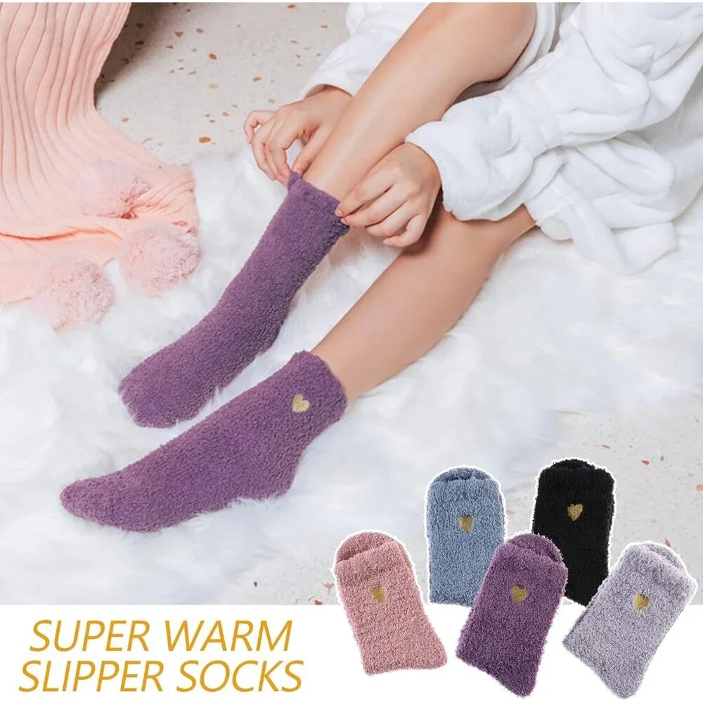Womens Super Soft Fuzzy Cozy Home Sleeping Socks Microfiber Winter Warm Slipper_4